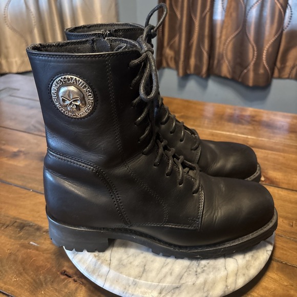 Harley-Davidson Shoes - VTG Harley Davison Willie G Zip Up Motorcycle Boots Men Sz 8.5 EU 41.5